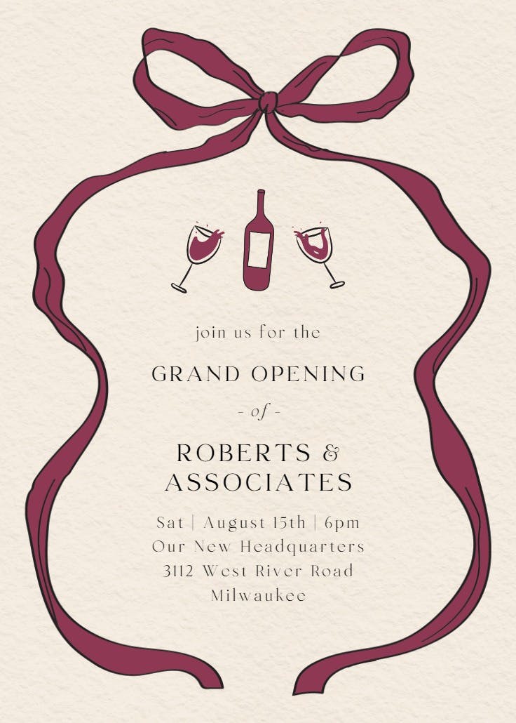 Uncork - grand opening invitation